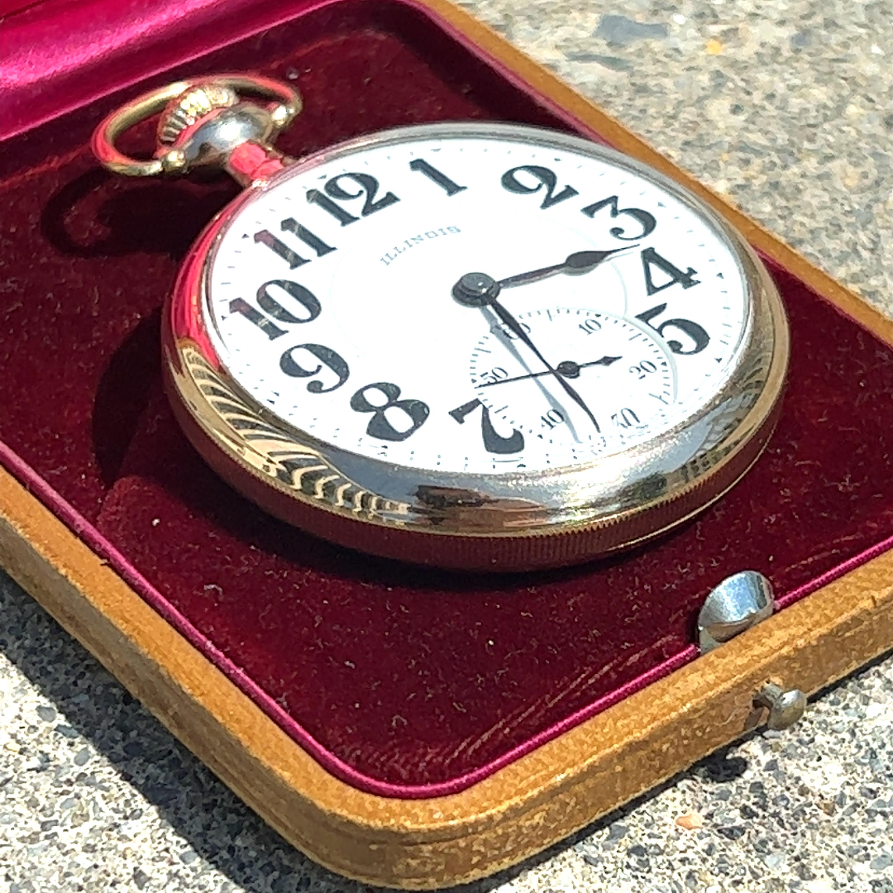 Illinois Bunn Special Railroad Pocket Watch In Good Condition In Towson, MD