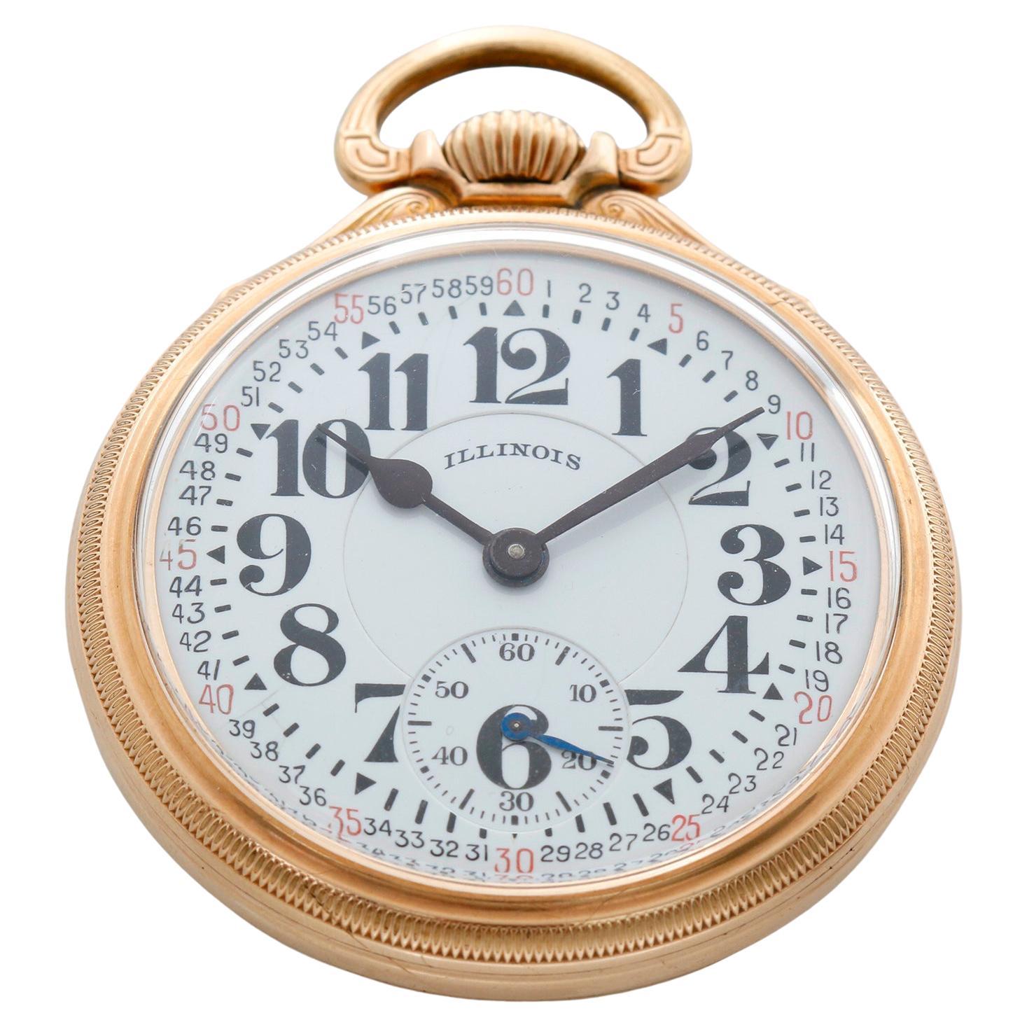 Illinois Bunn Special Type III Model 14 21 Jewel 60 Hour Ca. 1929 Pocket Watch For Sale
