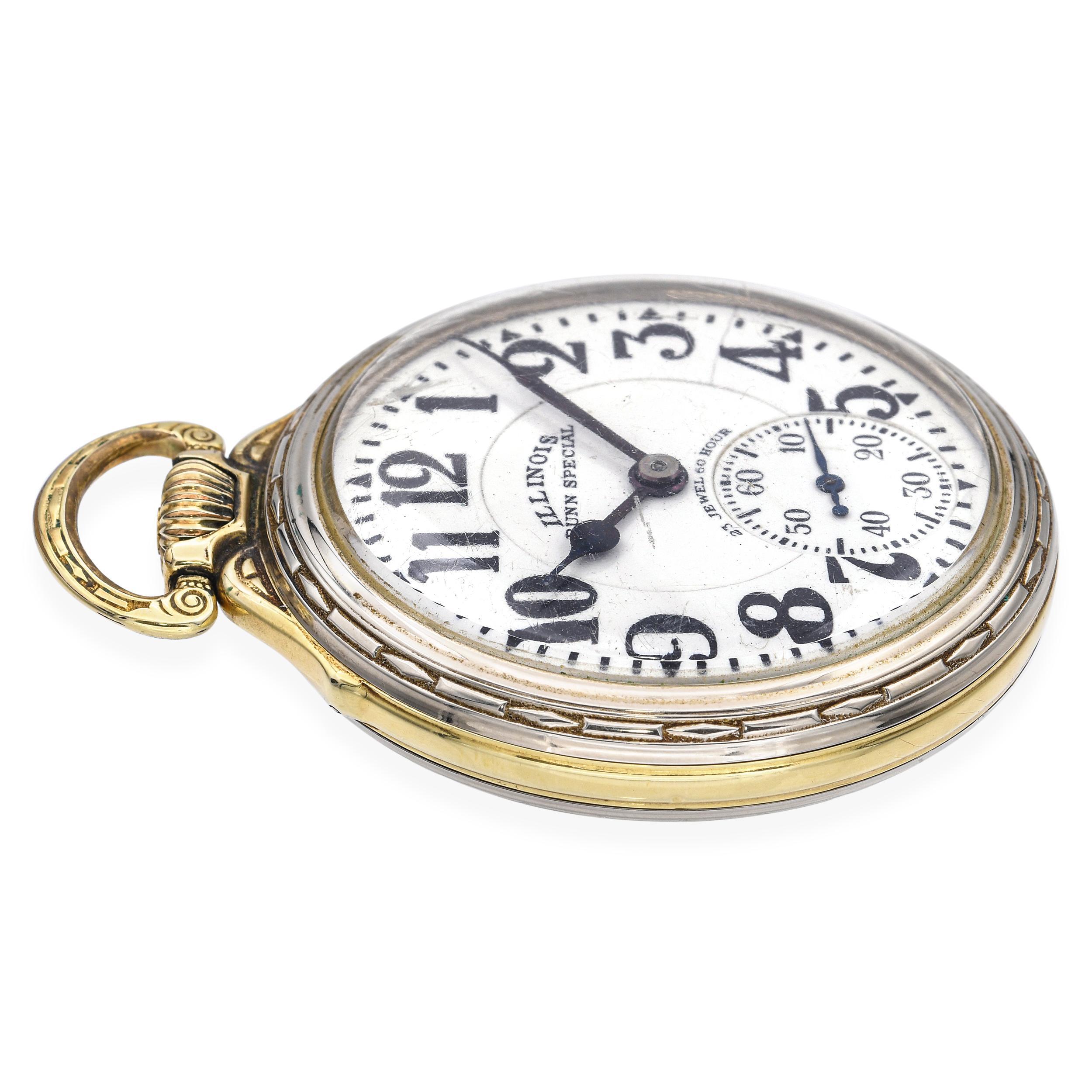 Women's or Men's Illinois Elinvar Bunn Special 163A Type IIB 23 Jewel Railroad Pocket Watch For Sale