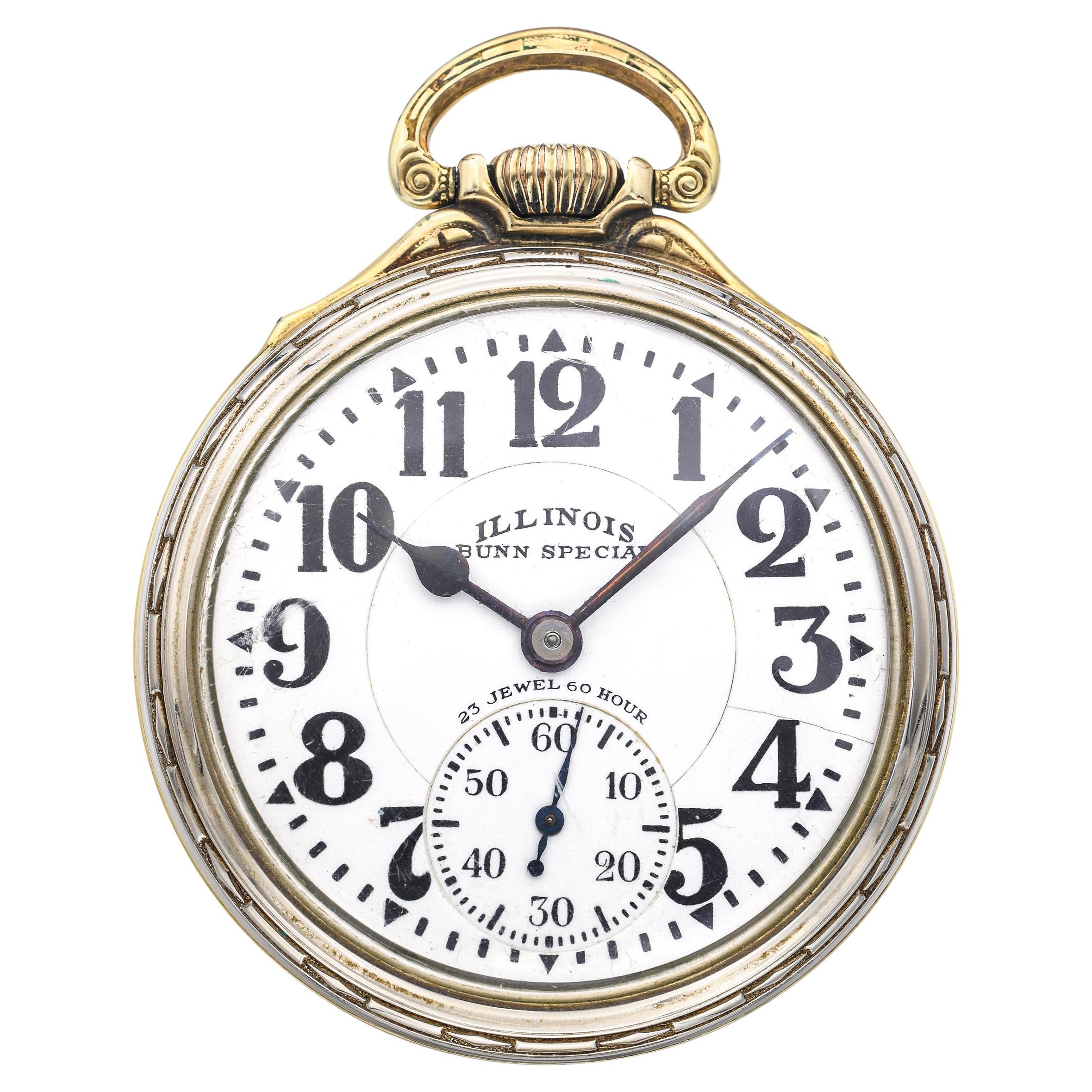 Illinois Elinvar Bunn Special 163A Type IIB 23 Jewel Railroad Pocket Watch For Sale