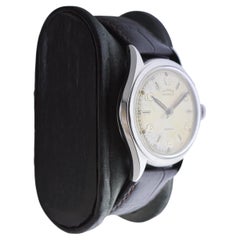 Illinois Stainless Steel Automatic Art Deco Watch circa 1950's