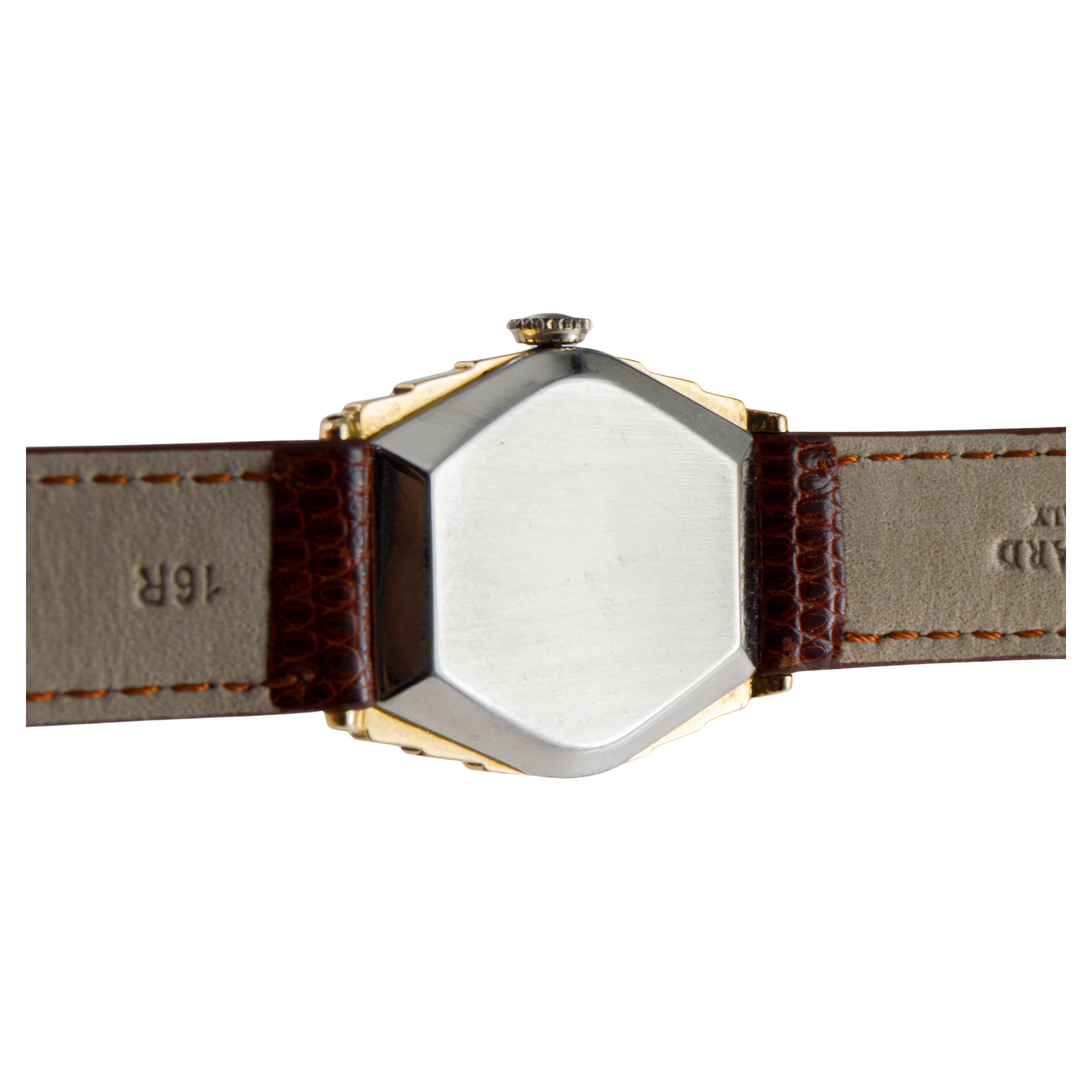 Femenino o masculino Reloj Art Déco Illinois bicolor circa 1931 con correa original de época en venta