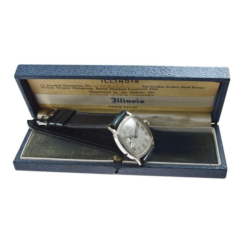 Illinois Watch Co. Art Deco Gold Filled New Old Stock circa 1920s Original Box In New Condition For Sale In Long Beach, CA
