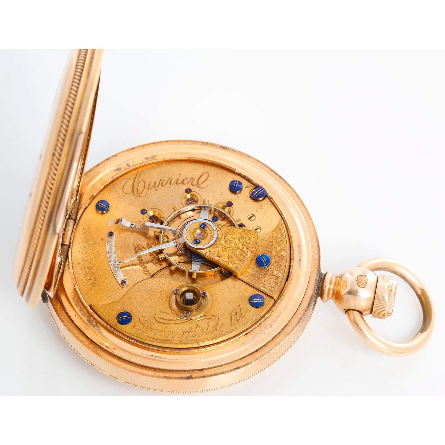 Illinois Watch Co. Currier Gold Filled Pocket Watch For Sale 1
