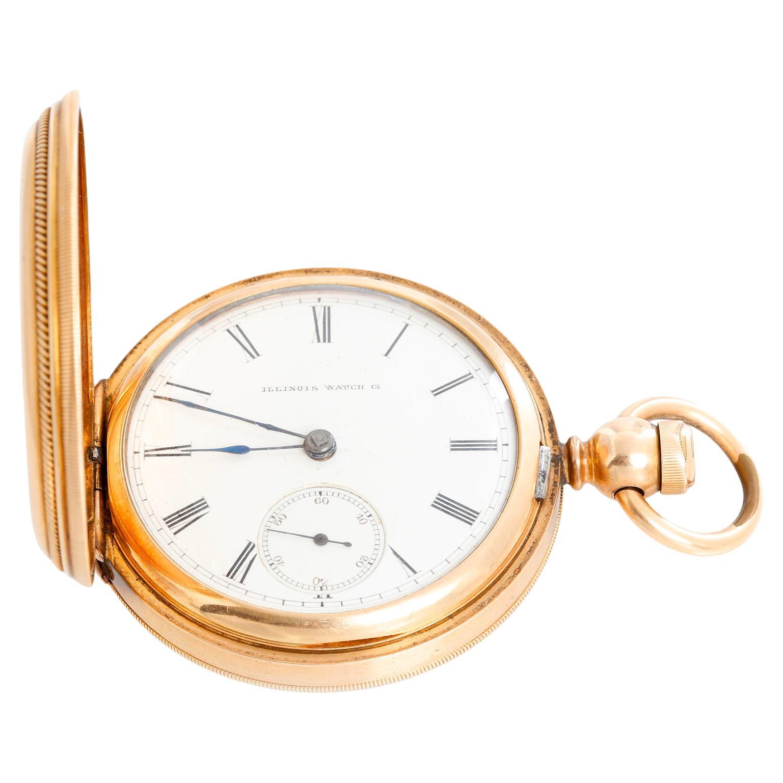 Illinois Watch Co. Currier Taschenuhr mit Goldfüllung