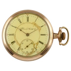 Illinois Watch Co Gold geflochtene antike Taschenuhr mit offenem Zifferblatt, Größe 16S