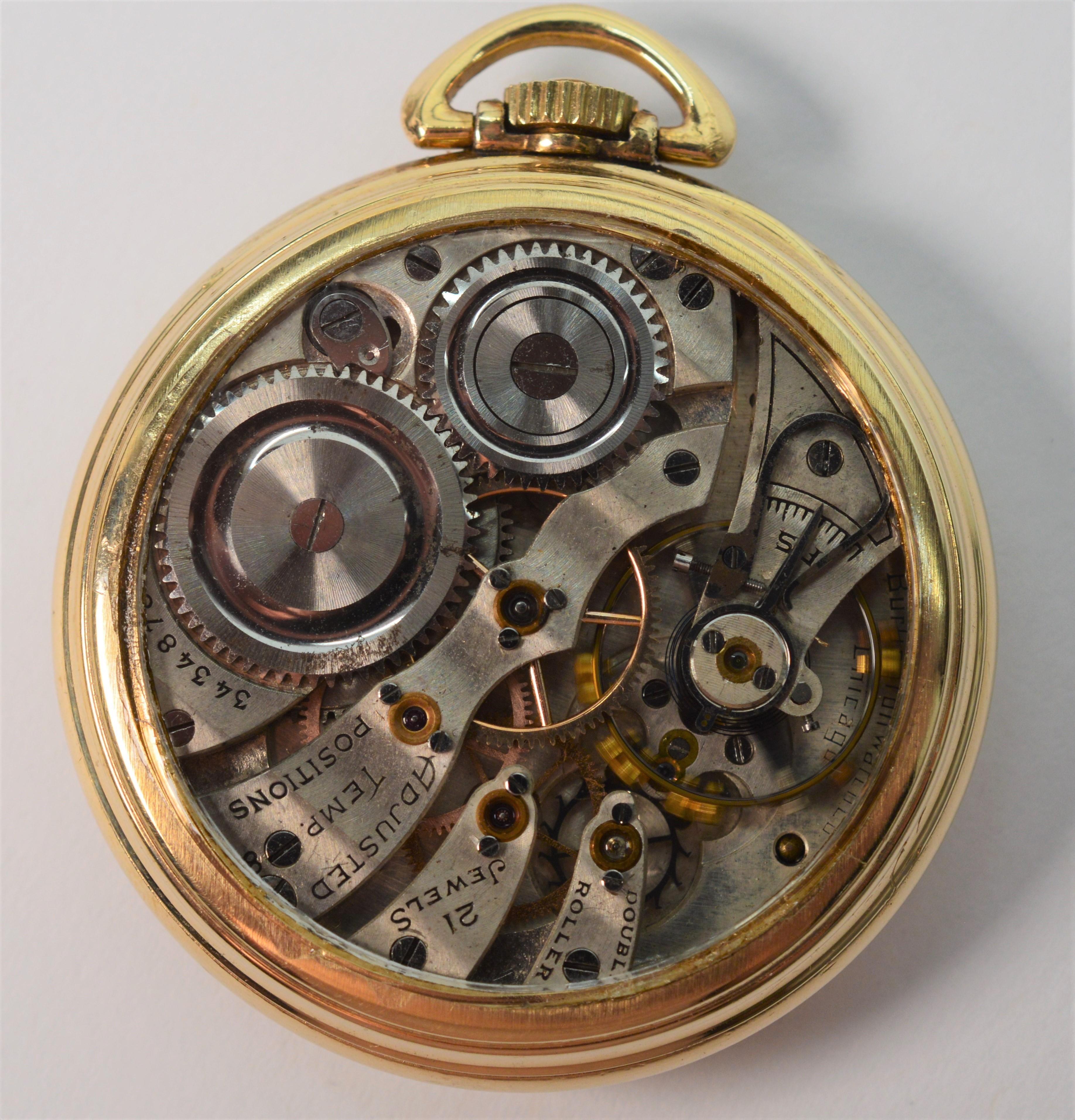 Illinois Watch Company Display Back Pocket Watch For Sale 1