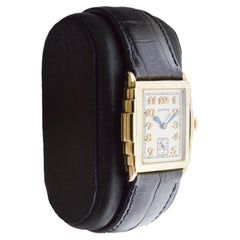 Illinois Watch Company Rare 14Kt Solid Yellow Gold Art Deco Watch circa 1931