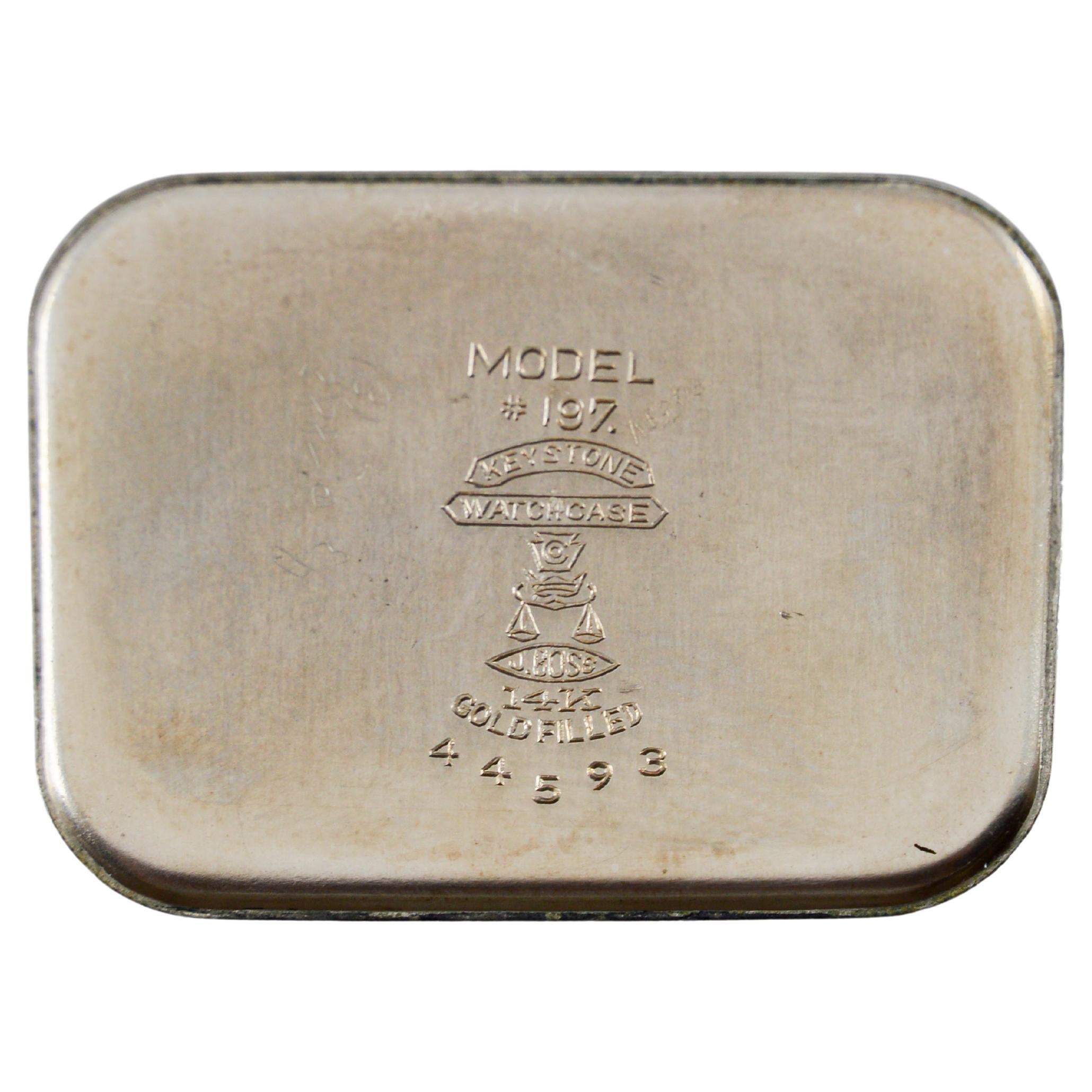 Montre Art Déco en or blanc garnie de Whiting, circa 1920, avec cadran original en vente 12