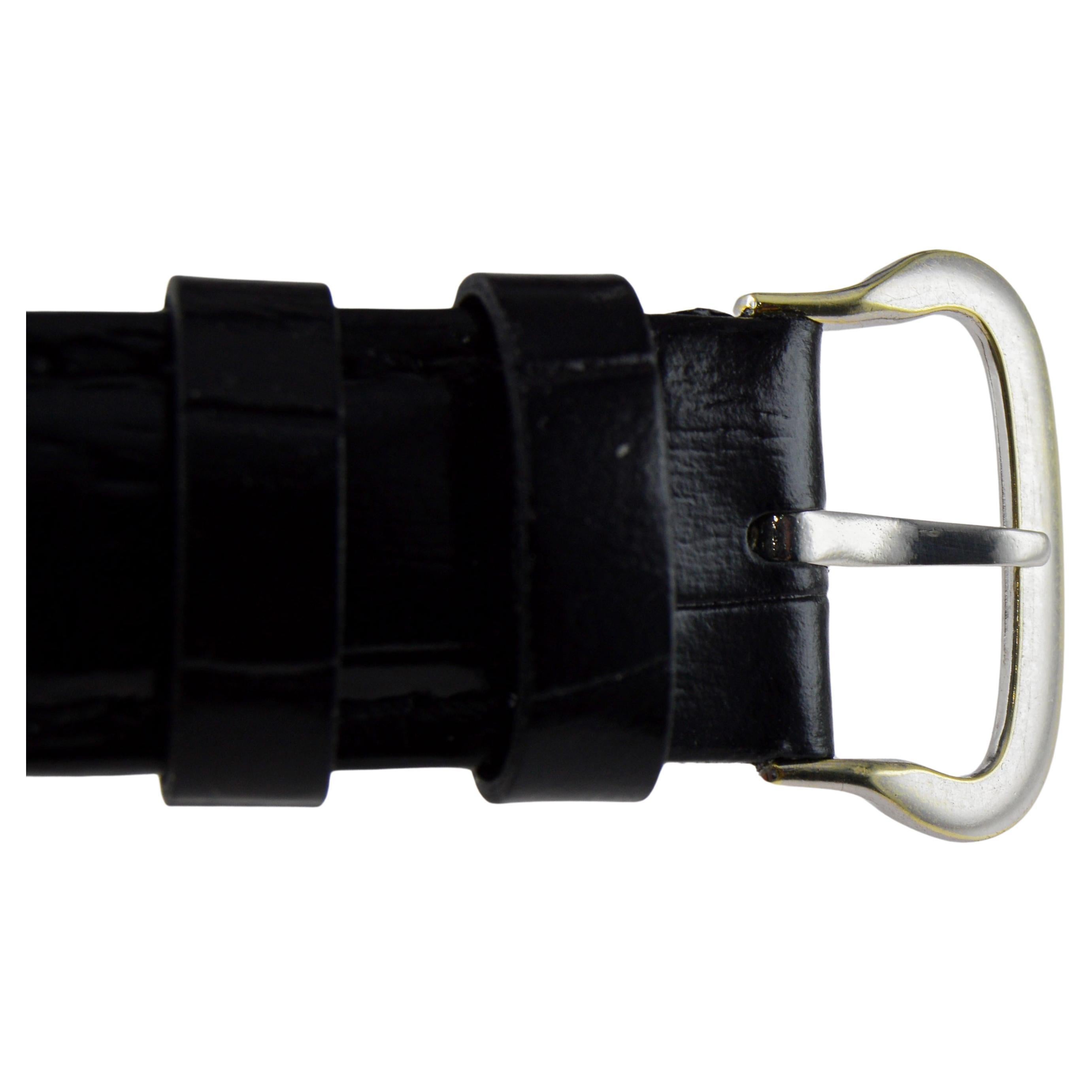 Montre Art Déco en or blanc garnie de Whiting, circa 1920, avec cadran original en vente 14