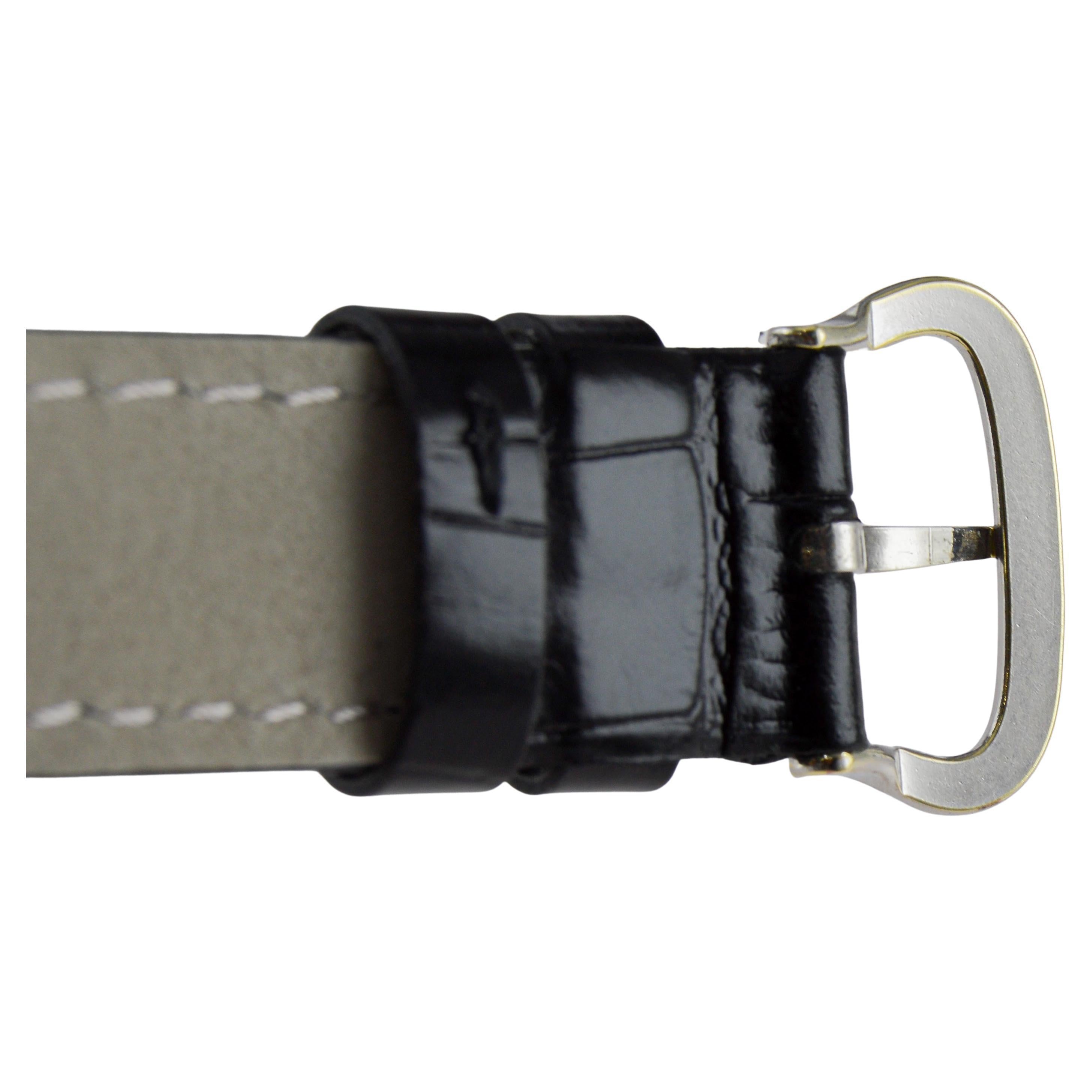 Montre Art Déco en or blanc garnie de Whiting, circa 1920, avec cadran original en vente 15