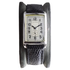 Orologio Art Deco dell'Illinois riempito d'oro bianco del 1930 circa