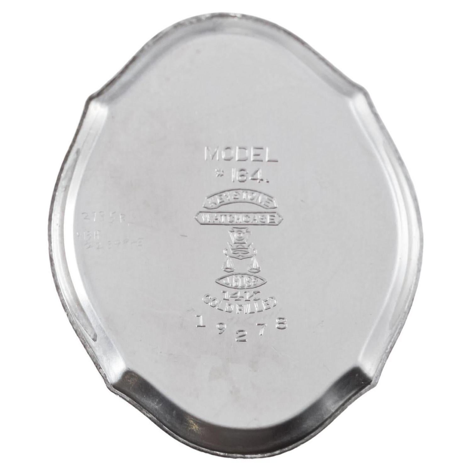 Illinois White Gold Filled Picadillo Art Deco Watch from 1928 with Original Dial For Sale 9