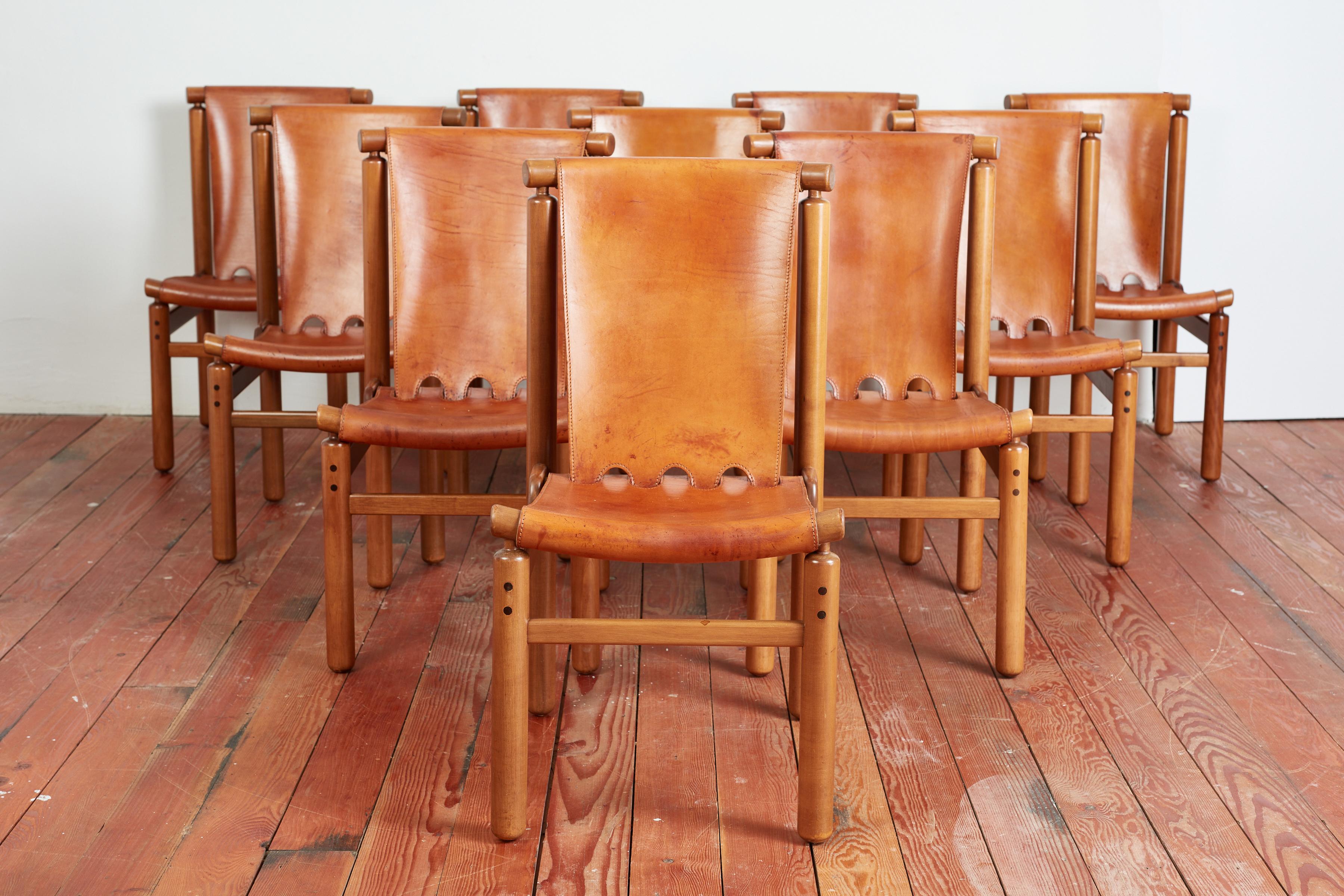Finnish Illmari Tapiovaara Dining Chairs, Set of 10 For Sale