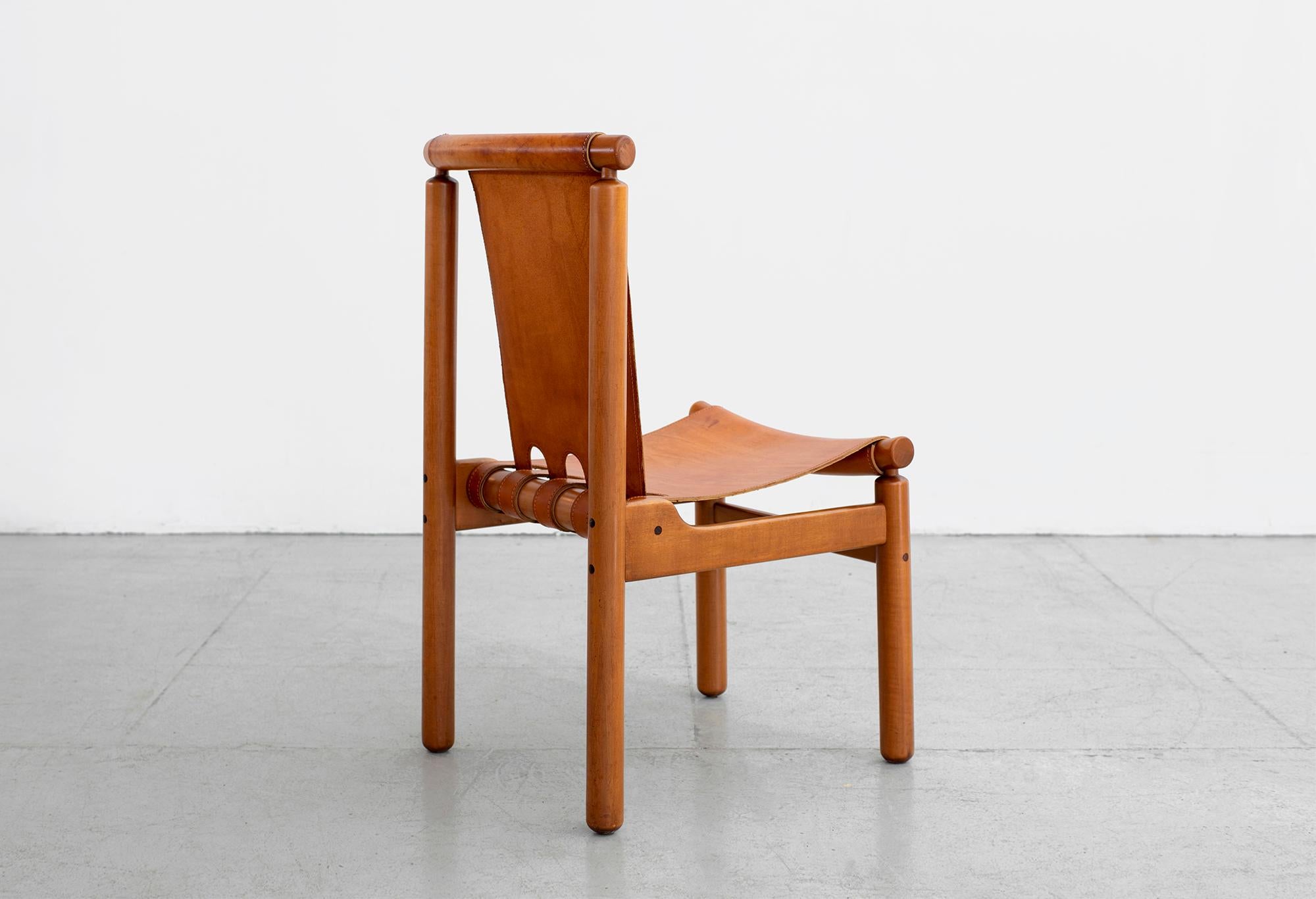 Leather Illmari Tapiovaara Dining Chairs, Set of 4