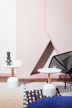 Illo Round Table with Copper Column by Miniforms Lab