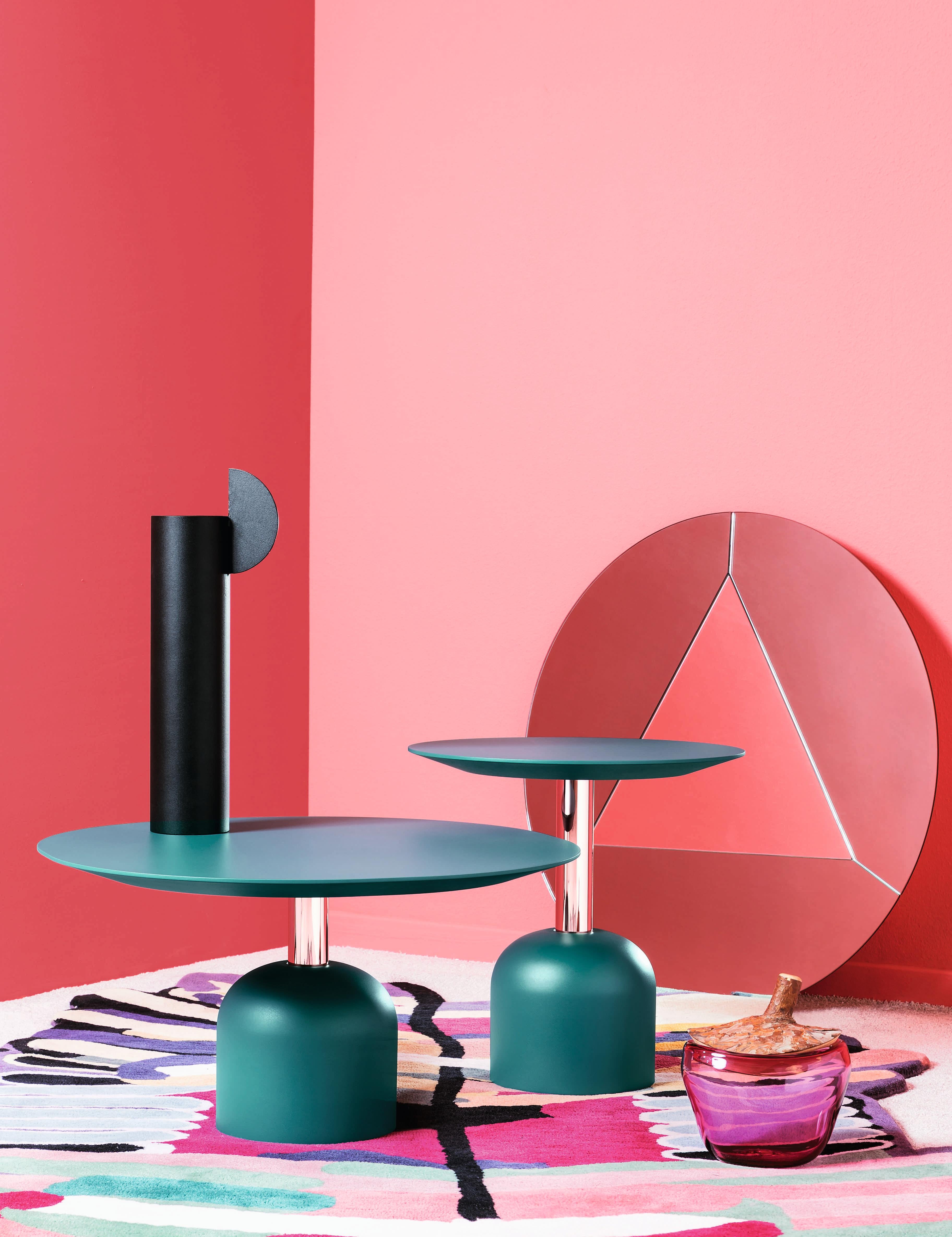 Illo Runder Tisch mit Kupfersäule von Miniforms Lab (Italienisch) im Angebot