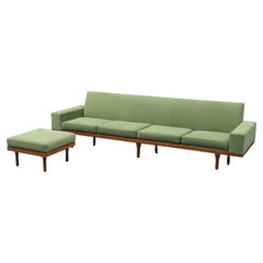 Retro ILLUM WIKKELSØ, a sofa 'Australia Modell 50-4' for Søren Willadsen, with ottoman