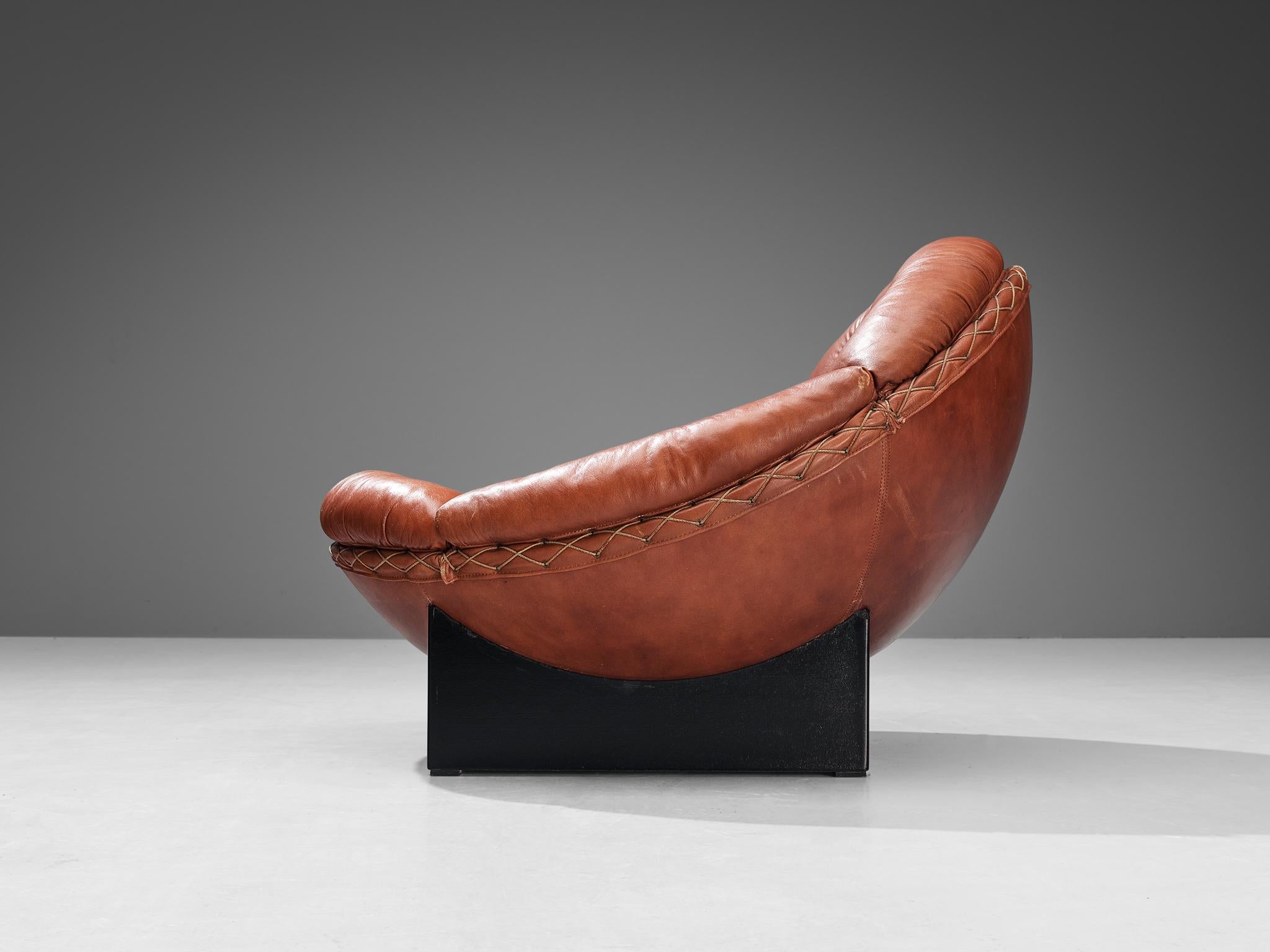 Illum Wikkelsø 'Apollo' Lounge Chair and Ottoman in Leather  For Sale 1