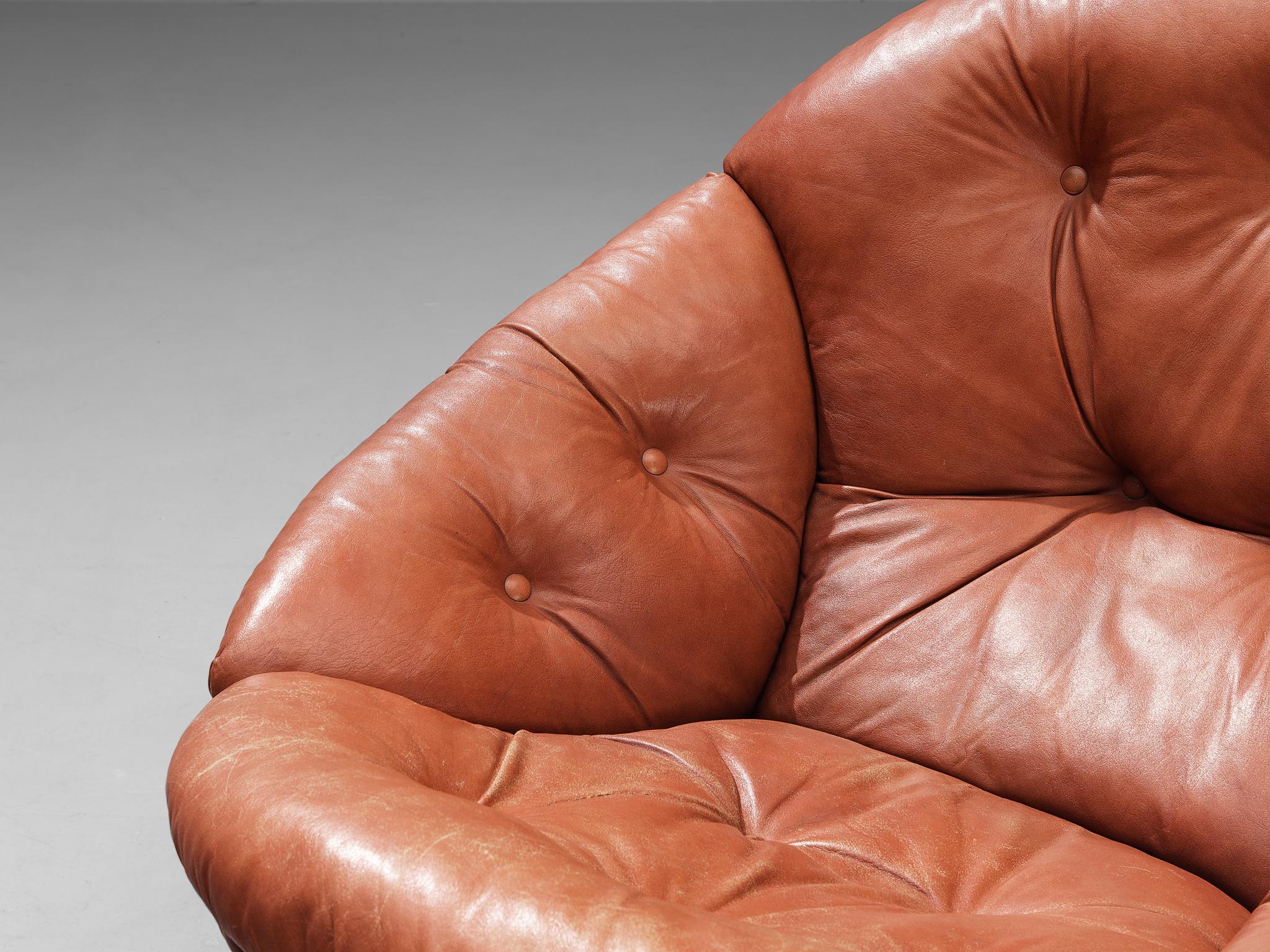 Illum Wikkelsø 'Apollo' Lounge Chair and Ottoman in Leather  For Sale 2
