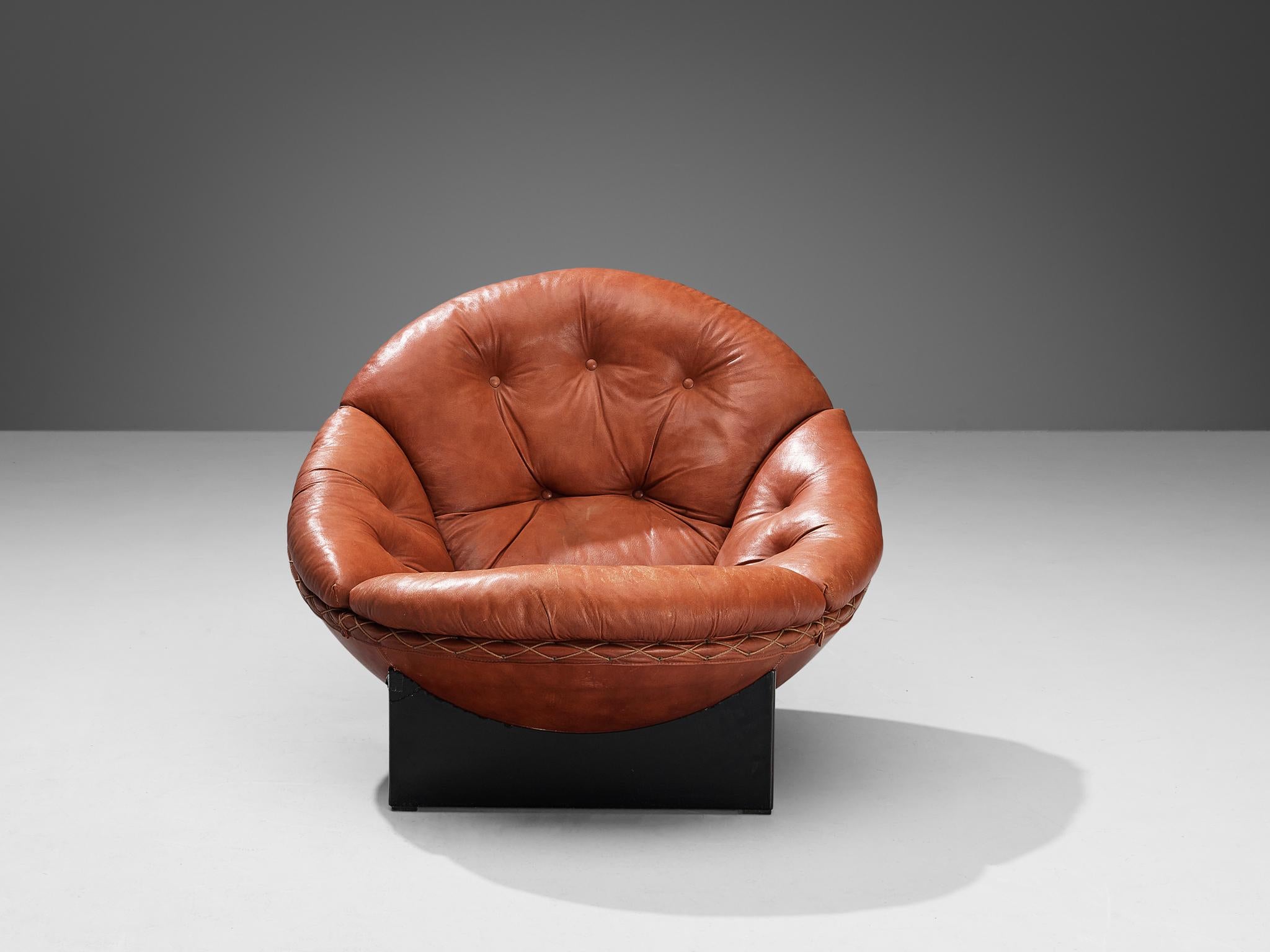 Illum Wikkelsø 'Apollo' Lounge Chair and Ottoman in Leather  For Sale 3