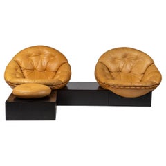 Illum Wikkelsø “Apollo” Modular Lounge Chairs with Ottoman