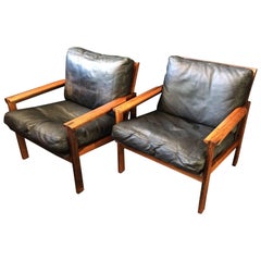 Illum Wikkelsø Armchairs, Matching Pair, Model Capella