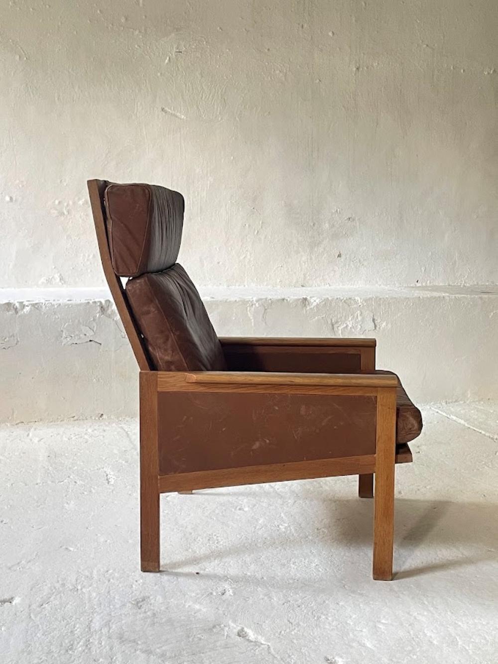 Illum Wikkelsø Capella Leather High Back Lounge Chair for Eilersen 1960s Denmark For Sale 4