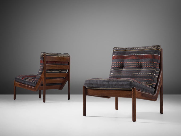 Illum Wikkelsø Chairs Reupholstered with Paul Smith Fabric For Sale at  1stDibs