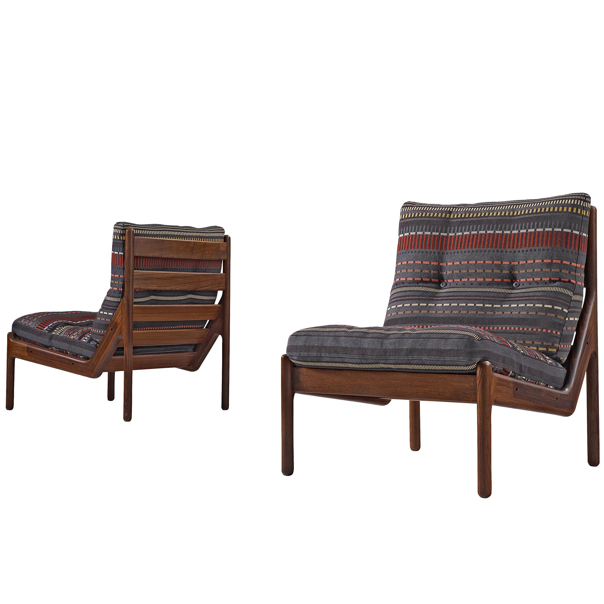 Illum Wikkelsø Chairs Reupholstered with Paul Smith Fabric