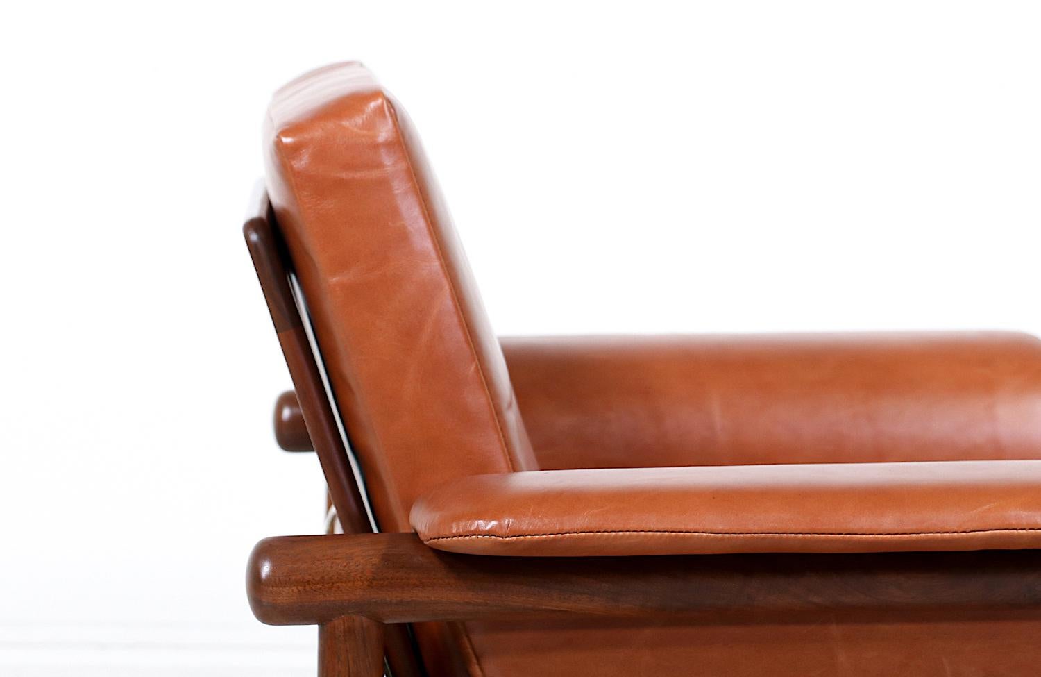 Illum Wikkelsø Cognac Leather Lounge Chair for Koefoed's Møbelfabrik For Sale 3