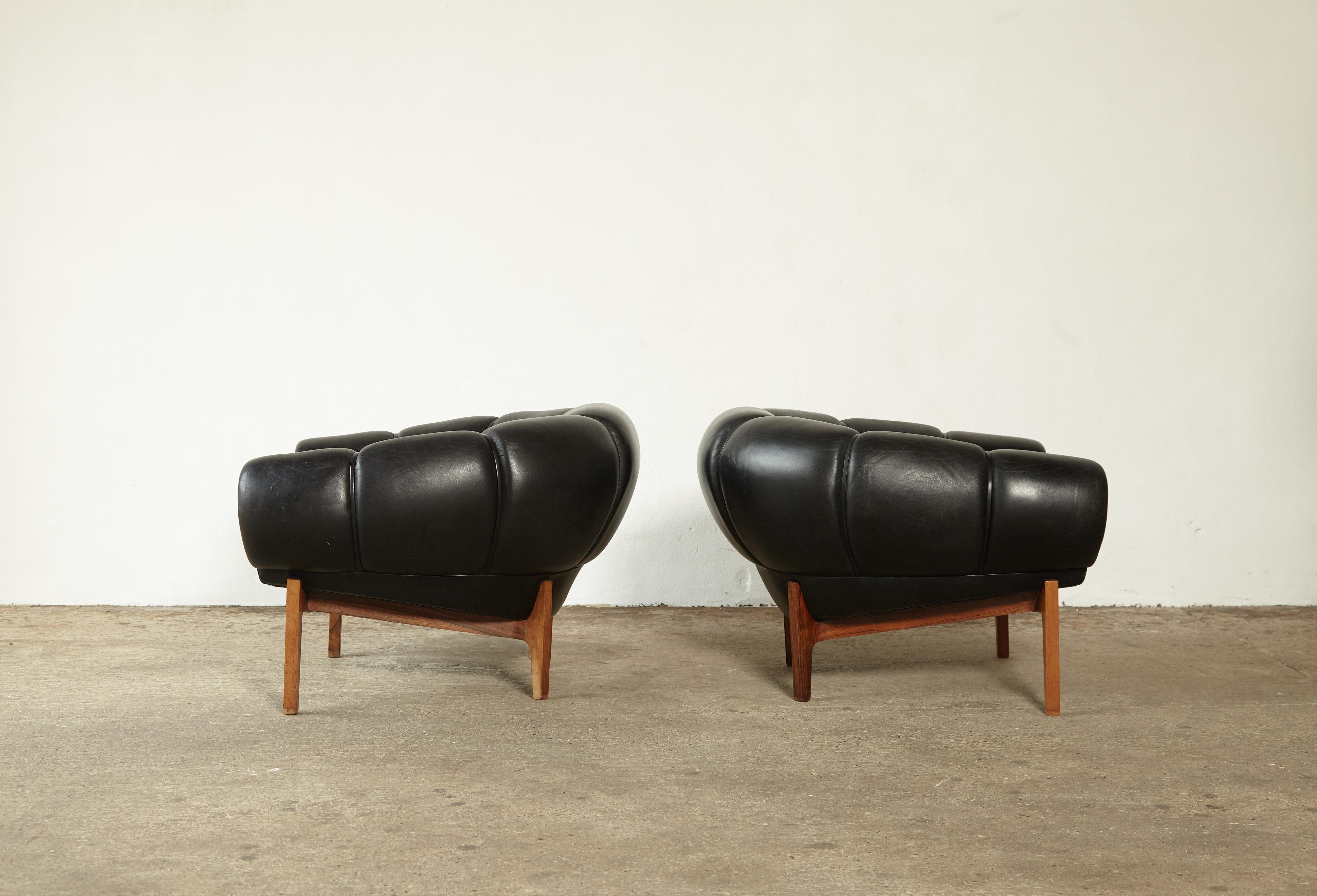 20th Century Illum Wikkelsø Croissant Chairs Produced by Holger Christiansen, Denmark, 1950s