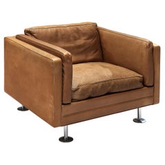 Illum Wikkelsø Cubic Lounge Chair in Cognac Leather