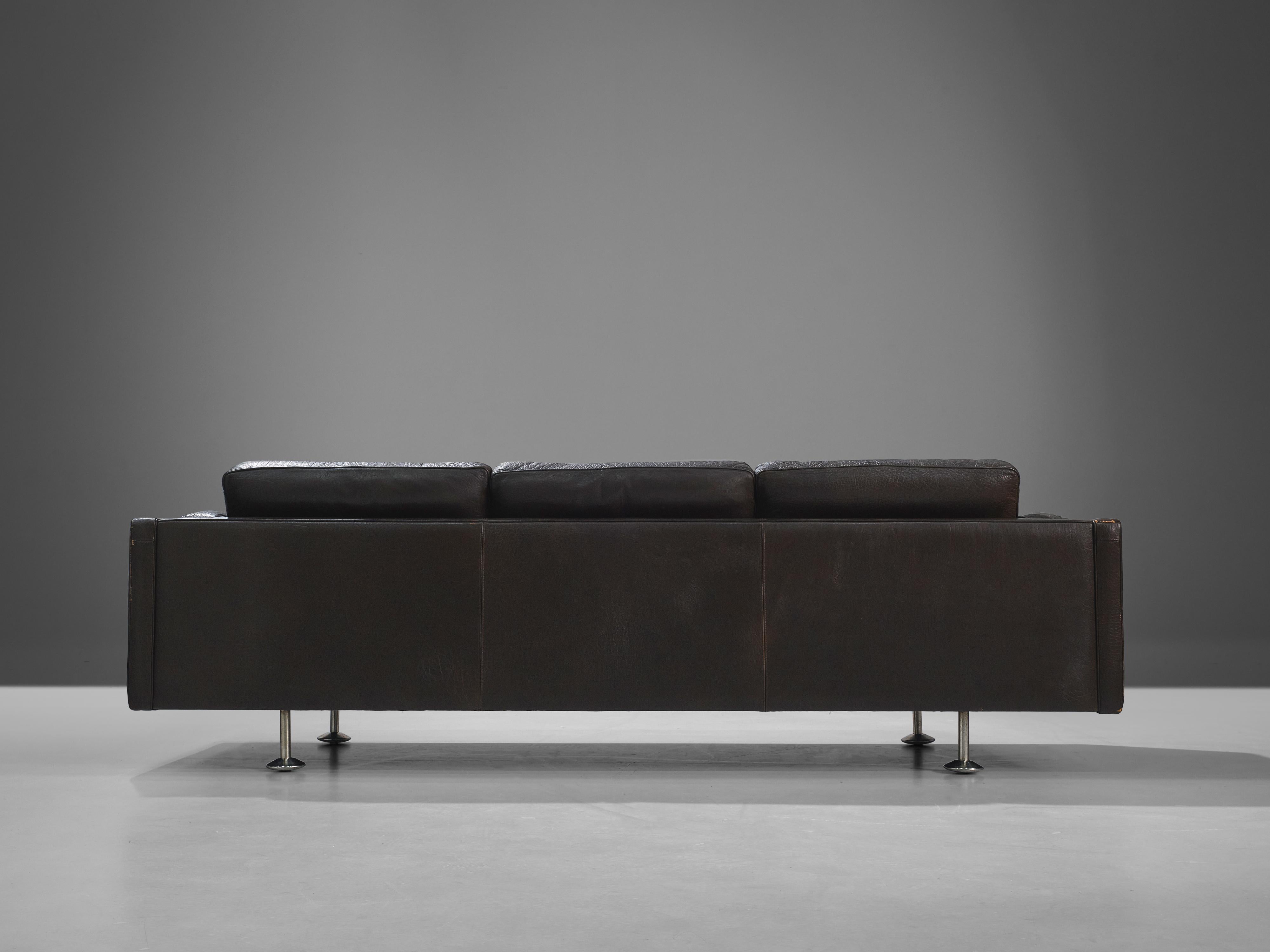 Illum Wikkelsø Cubic Sofa in Black Leather 1