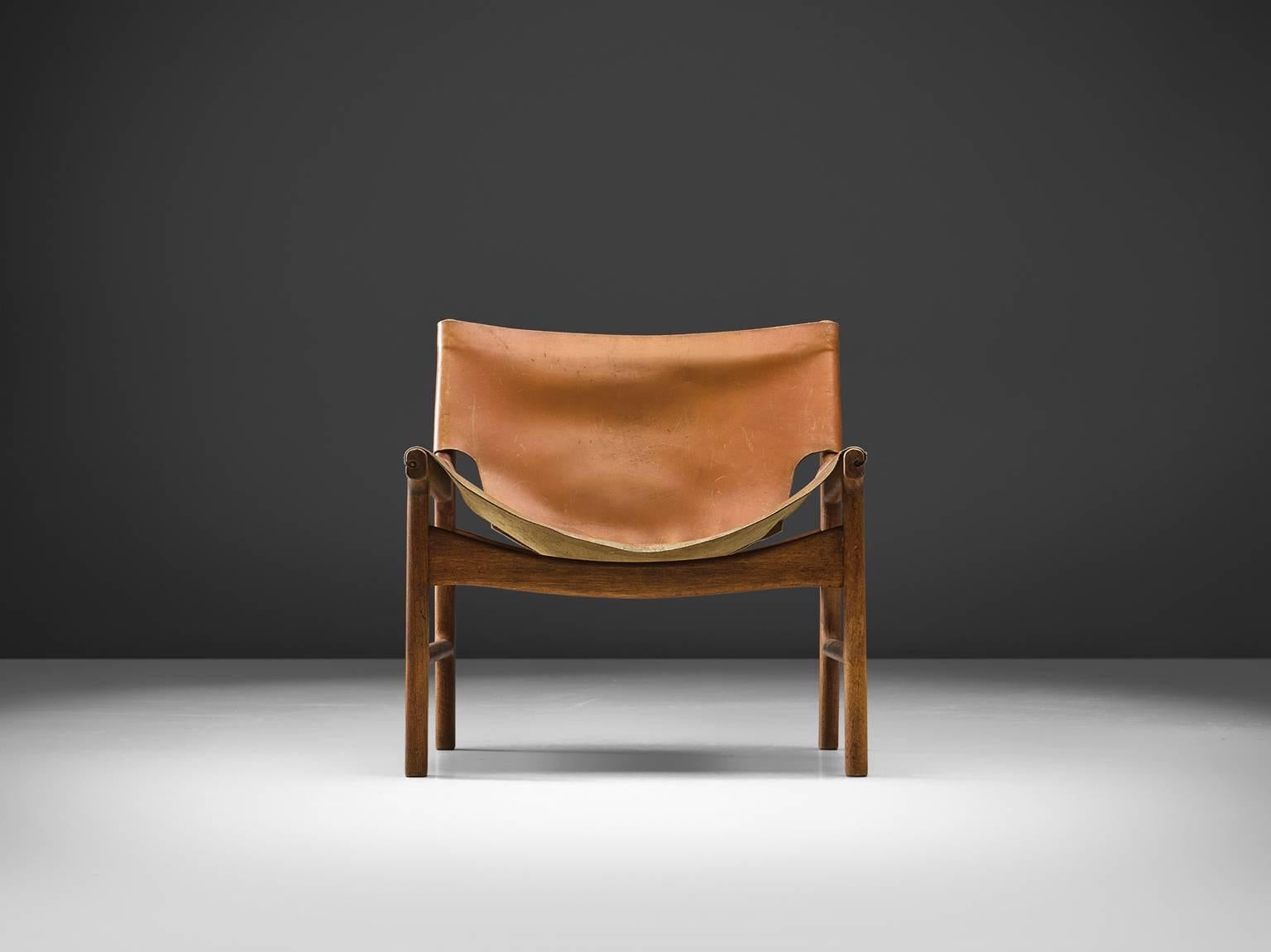 Scandinavian Modern Illum Wikkelsø Easy Chair in Oak and Leather