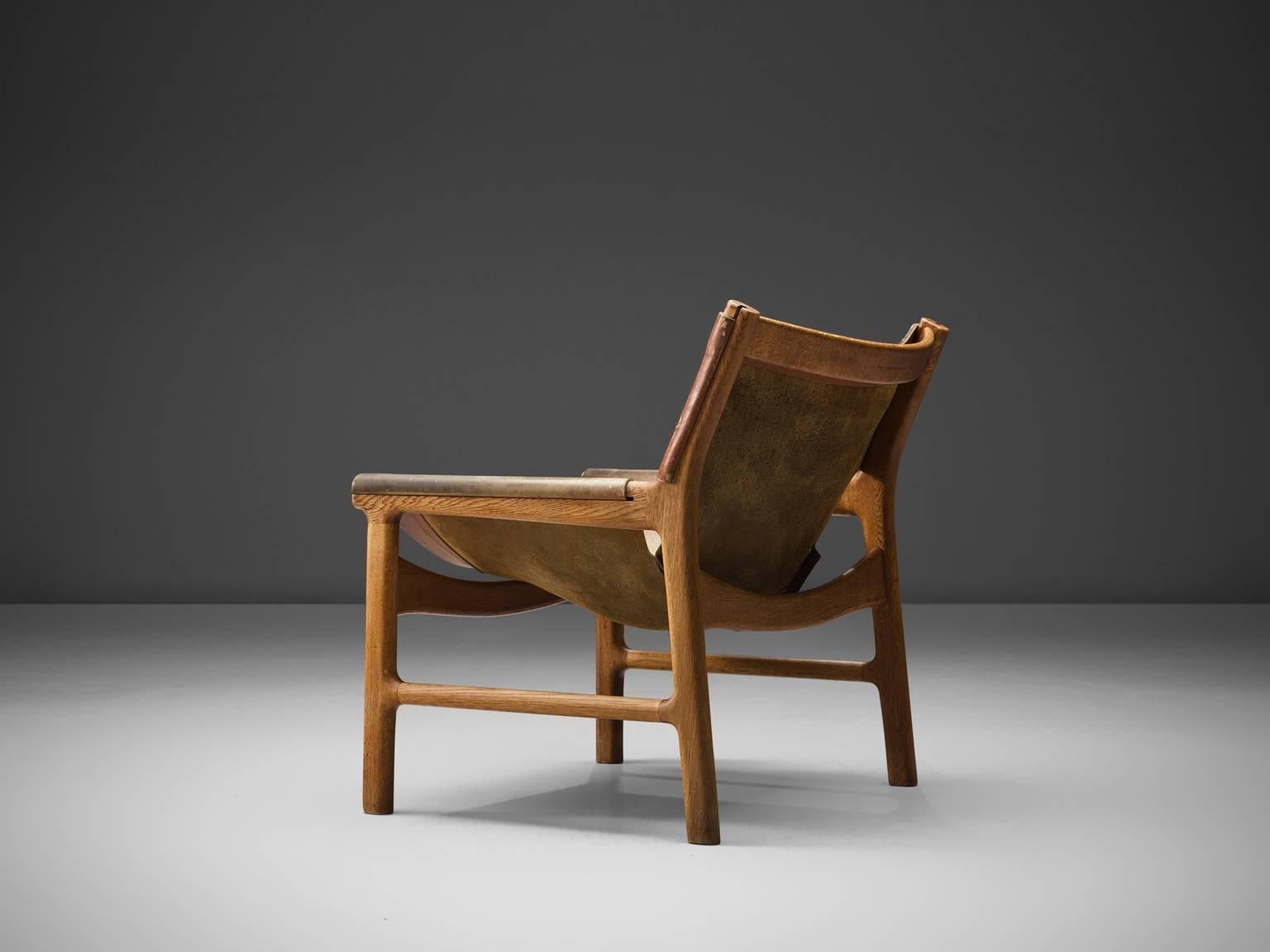 Scandinavian Modern Illum Wikkelsø Easy Chair in Oak and Leather