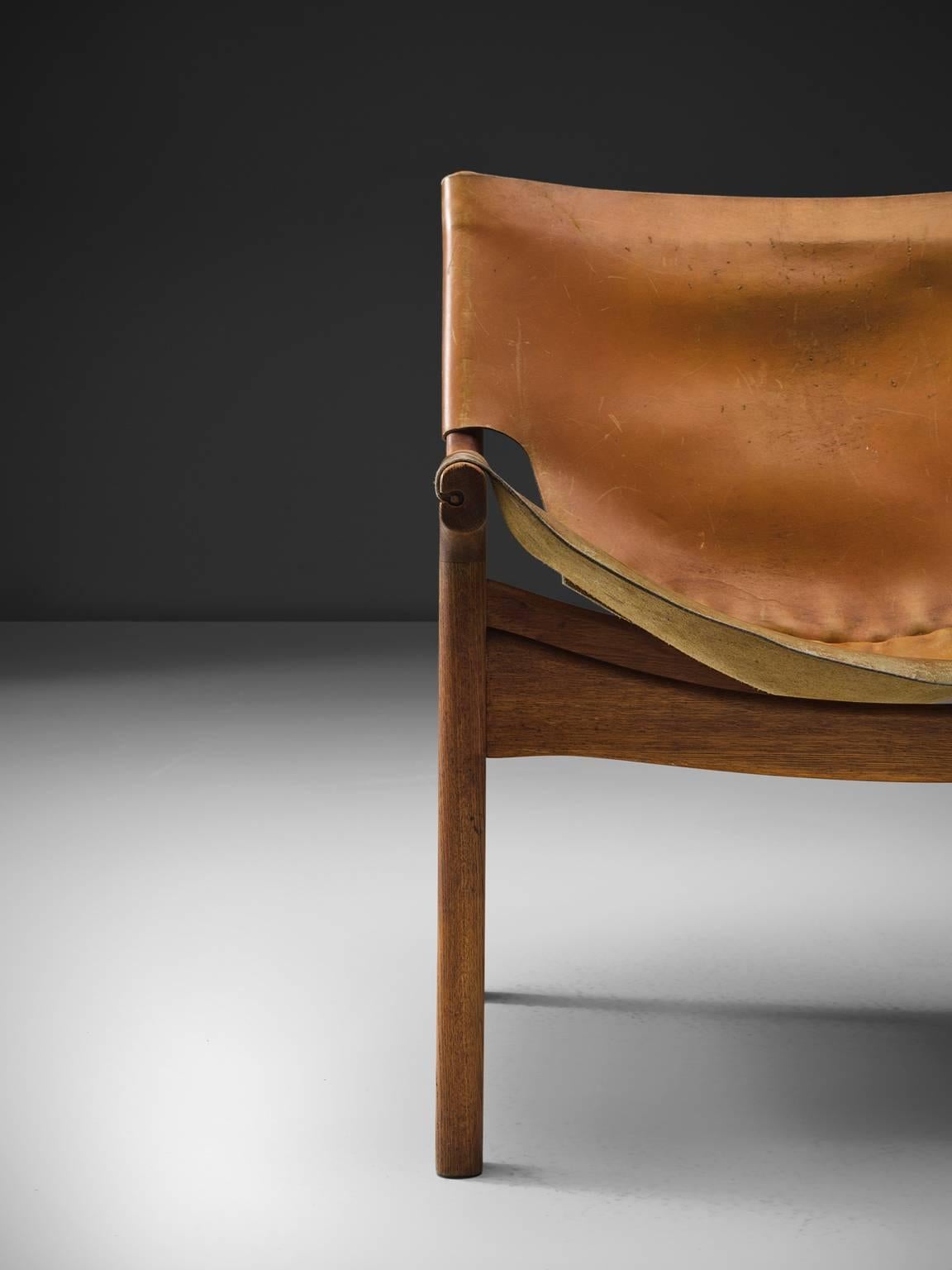Illum Wikkelsø Easy Chair in Oak and Leather 1