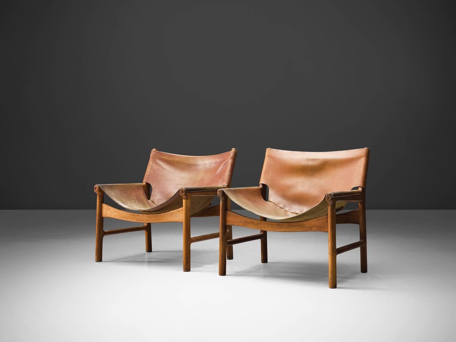Illum Wikkelsø Easy Chair in Oak and Leather 2