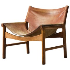 Vintage Illum Wikkelsø Easy Chair in Oak and Leather