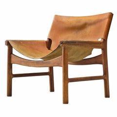 Illum Wikkelsø Easy Chair in Oak and Leather