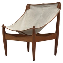 Illum Wikkelsø Easy Chair with Canvas Seat