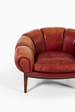 Illum Wikkelsø Easy Chairs Model Croissant Produced by Holger Christiansen