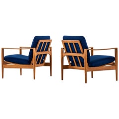 Illum Wikkelsø Easy Chairs Model Ek Produced by Niels Eilersen in Denmark