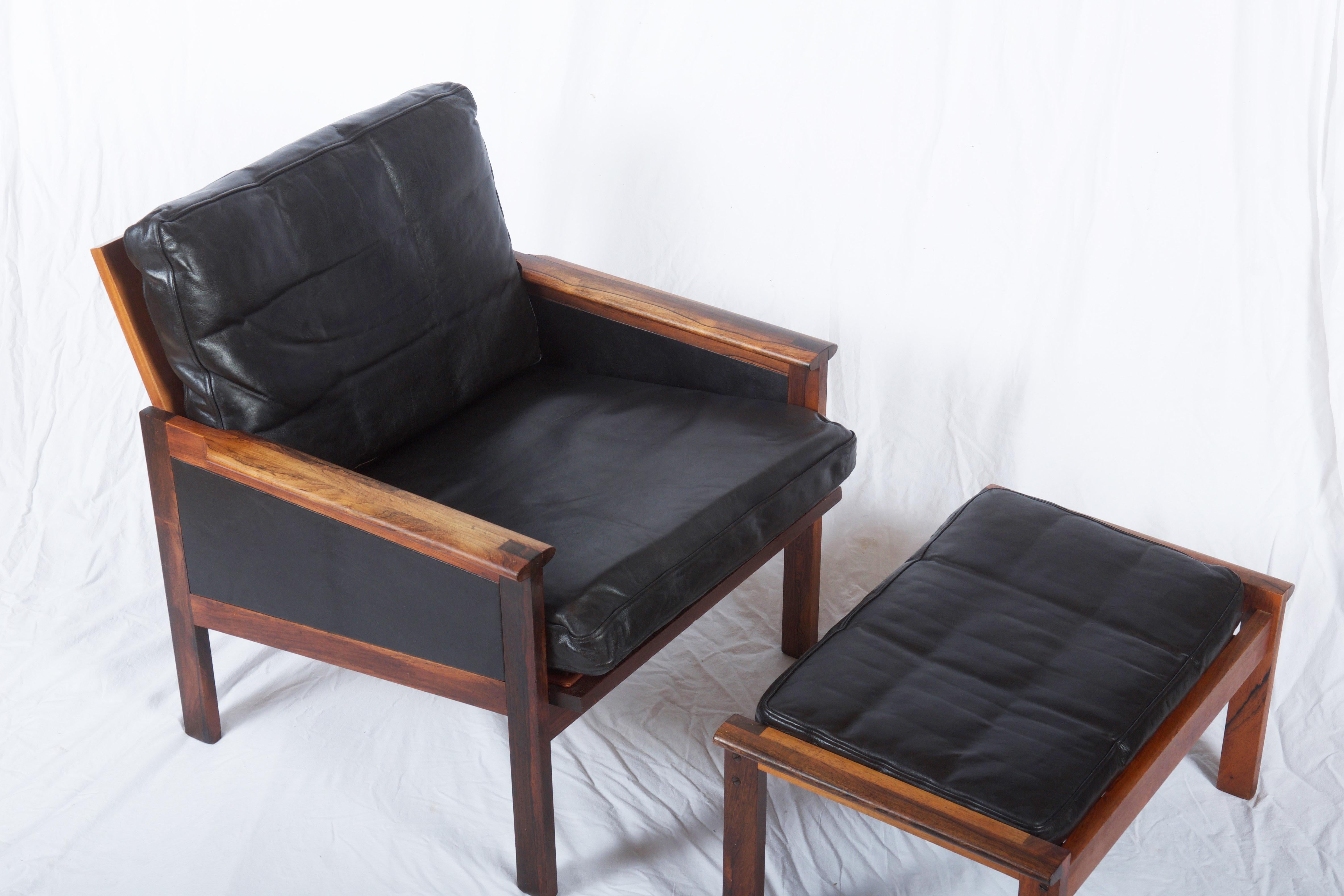 Illum Wikkelsø Easy Chairs with Ottoman Model Capella 5