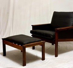Illum Wikkelsø Easy Chairs with Ottoman Model Capella