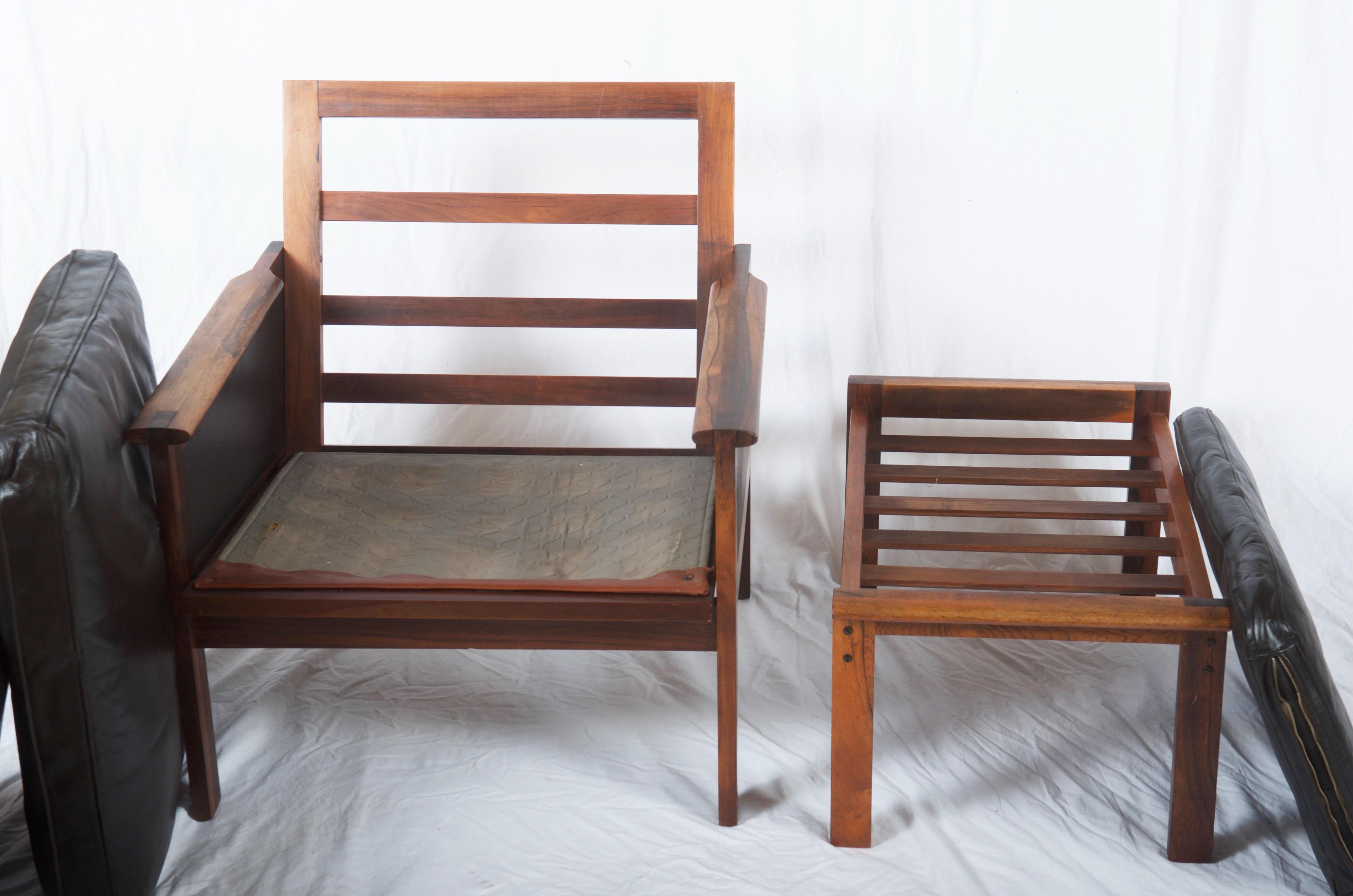 Mid-20th Century Illum Wikkelsø Easy Chairs with Ottoman Model Capella For Sale