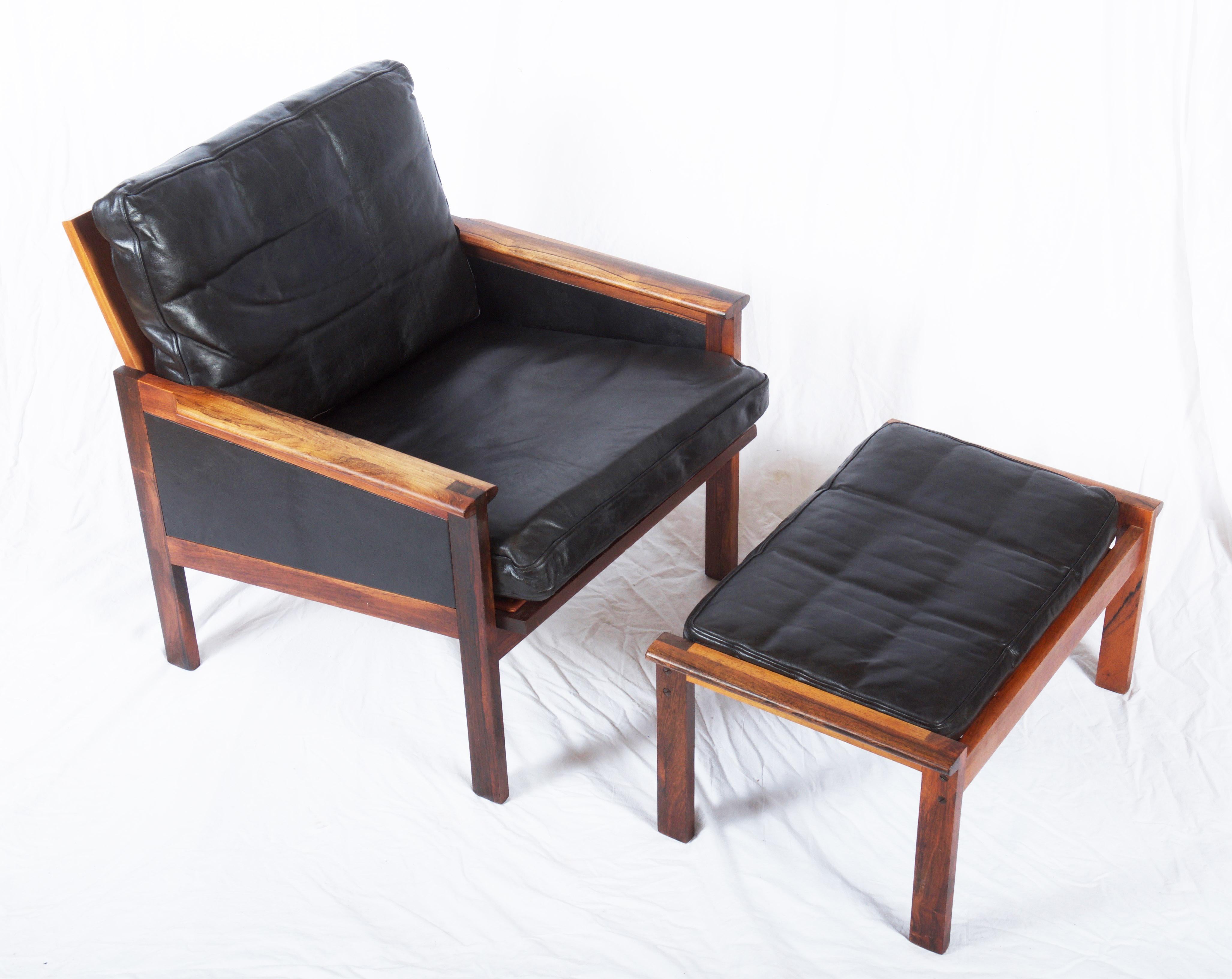 Illum Wikkelsø Easy Chairs with Ottoman Model Capella 1