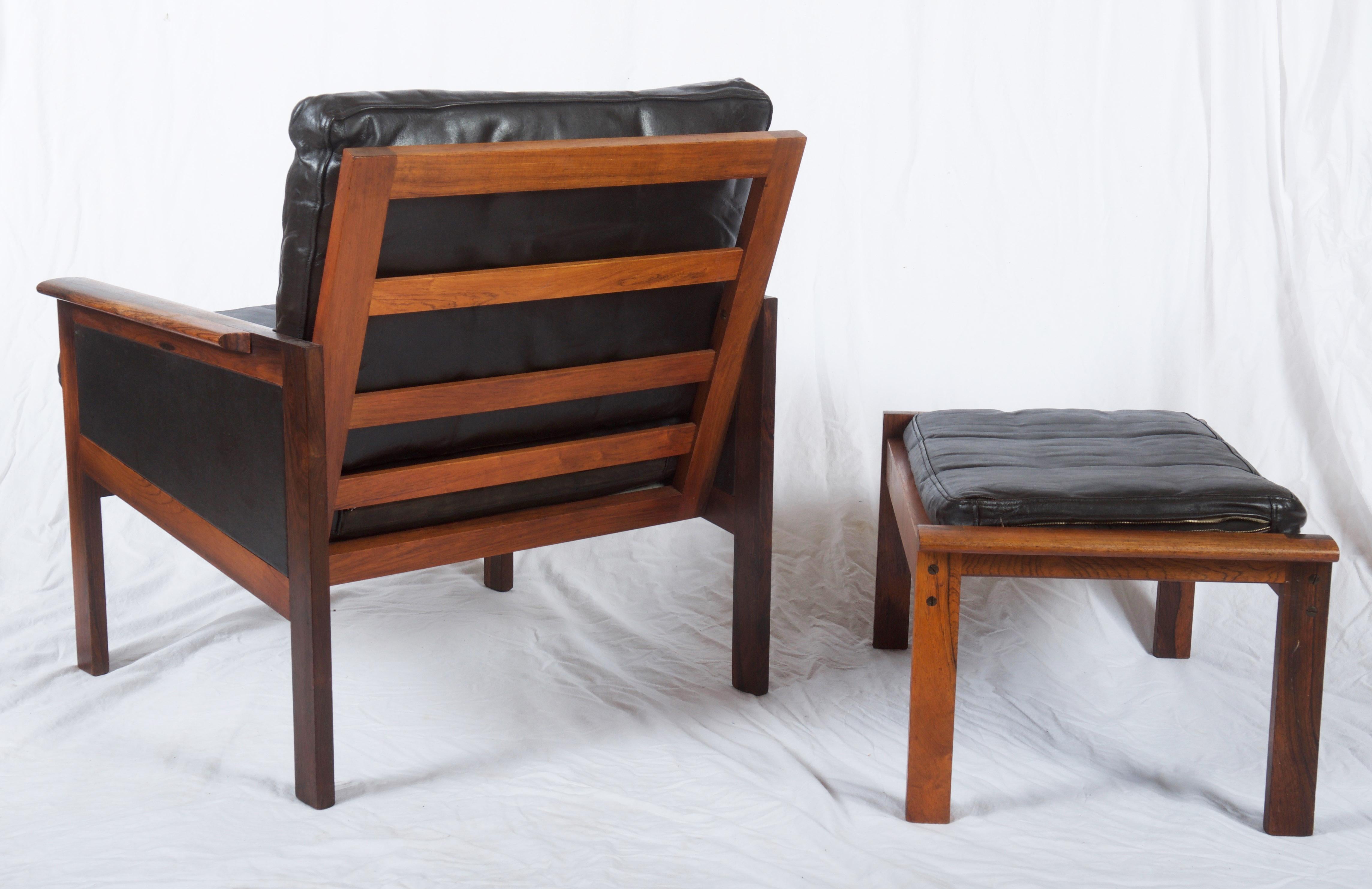 Illum Wikkelsø Easy Chairs with Ottoman Model Capella 2
