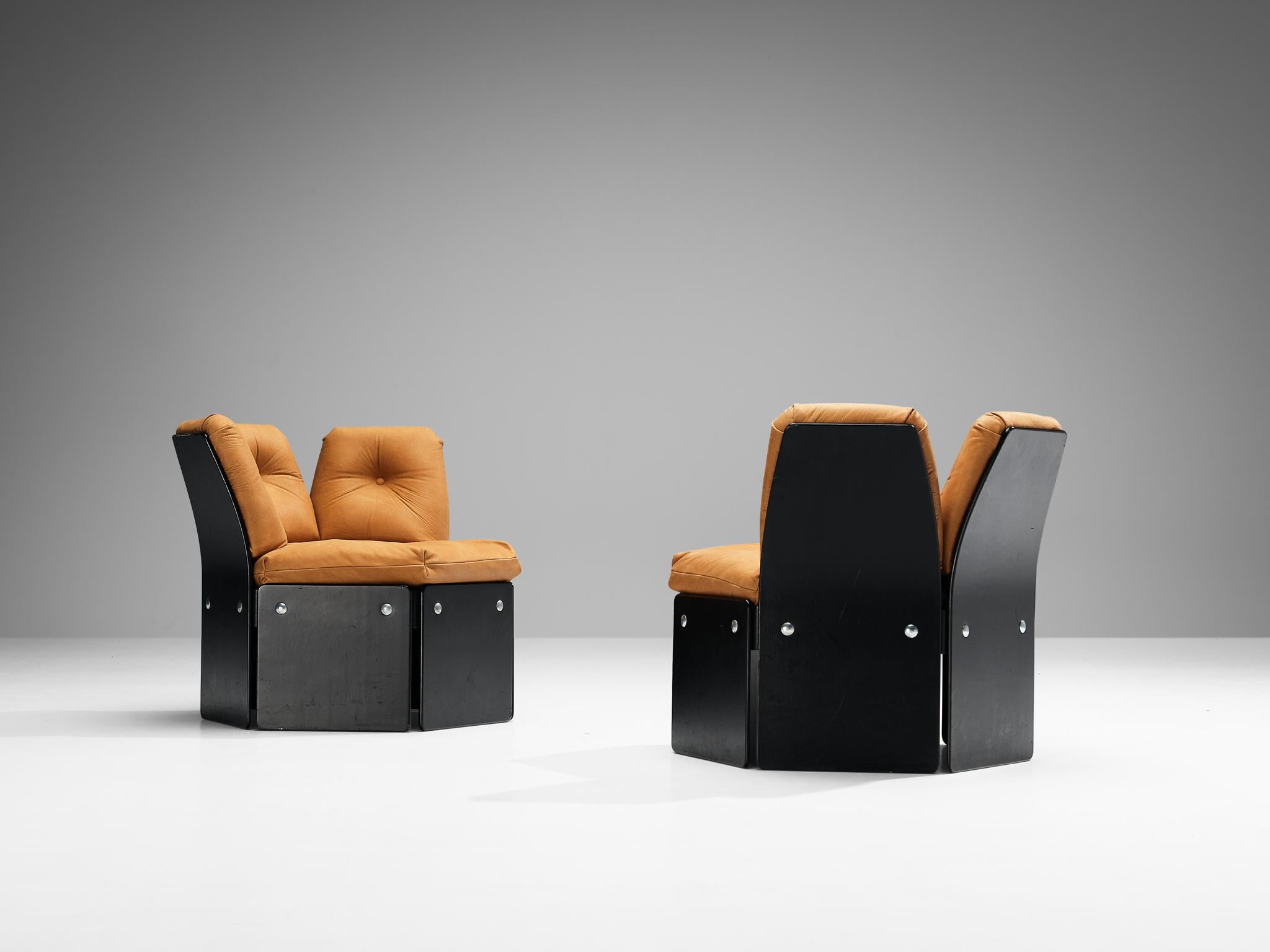 Illum Wikkelsø for CFC Silkeborg Living Room Set in Wood and Leather 5
