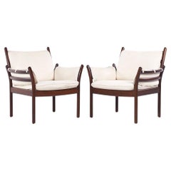 Illum Wikkelsø for CFC Silkeborg MCM Danish Rosewood Genius Lounge Chairs - Pair